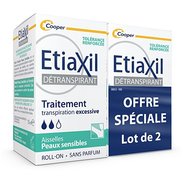 Etiaxil Détranspirant Traitement Transpiration Excessive Peaux Sensibles, 2 Roll-On de 15 ml