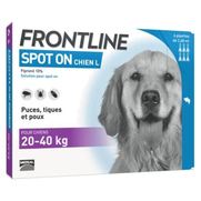 Frontline spot on chien l, boîte de 1 plaquette de 4 pipettes à embout sécable de 2,68 ml