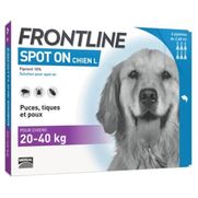 Frontline spot-on l chien de 20-40 kg - 6 pipettes