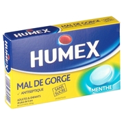 Humex mal de gorge menthe 20 mg sans sucre, 24 pastilles à sucer