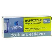 Ibuprofene biogaran conseil 200 mg, 20 comprimés pelliculés