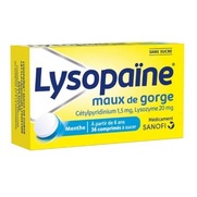 Lysopaïne maux de gorge cetylpyridinium lysozyme sans sucre, 36 comprimés à sucer