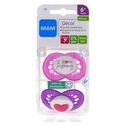 Mam Sucette Anatomique Silicone Coeur +6 mois, 2 Sucettes