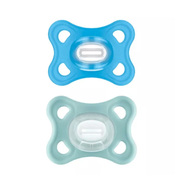 Mam Sucettes Comfort 2-6 Mois en Silicone Bleu - Vert, Pack de 2