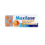 Maxilase maux de gorge alpha-amylase 3000 uceip, 30 comprimés enrobés