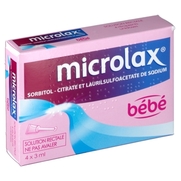 Microlax bebe sorbitol citrate et laurilsulfoacetate de sodium, 4 unidoses de gel rectal