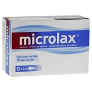 Microlax sorbitol citrate et laurilsulfoacetate de sodium, 12 unidoses de gel rectal