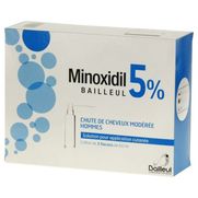Minoxidil bailleul 5 %, 3 flacons de 60 ml de solution pour application cutanée