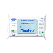 Mustela Lingettes Nettoyantes Compostables à l’Eau sans Parfum, x60