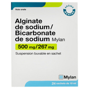 Mylan Alginate de Sodium / Bicarbonate de Sodium 500mg/267mg, 24 sachets de 10 ml