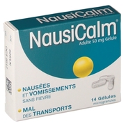 Nausicalm adultes 50 mg, 14 gélules