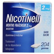 Nicotinell menthe fraicheur 2 mg sans sucre, 204 gommes à mâcher