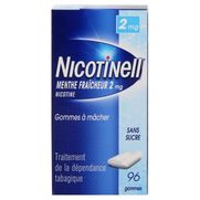 Nicotinell menthe fraicheur 2 mg sans sucre, 96 gommes à mâcher