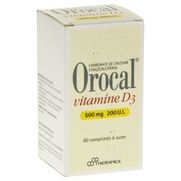 Orocal vitamine d3 500 mg/200 ui, 60 comprimés à sucer