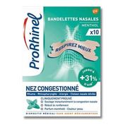 PRORHINEL Bandes Nasales au Menthol, 10 bandes