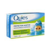 Quies protection auditive silicone natation pour adultes - 3 paires