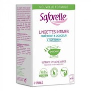 Saforelle Soin & Hygiène Lingettes Intimes Biodégradables Individuelles, 10 Sachets