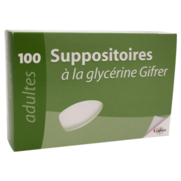 Suppositoire a la glycerine gifrer adultes, 100 suppositoires