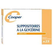 Suppositoires a la glycerine cooper adultes, 25 suppositoires