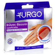 Urgo 4 tulles stériles brûlures, blessures superficielles grand format