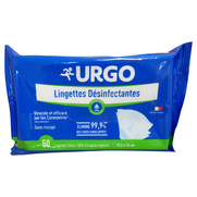 Urgo Lingettes Désinfectantes 19,5 x 15 cm, Sachet de 50 Lingettes