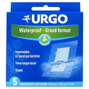 Urgo Pansement Waterproof Grand Format 10 x 7 cm, 5 Pansements