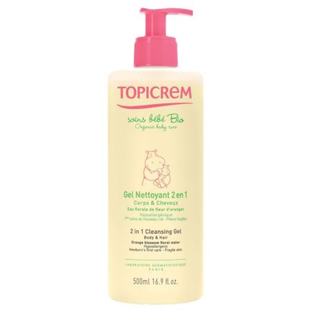 Topicrem soins bébé bio gel nettoyant bébé 2 en 1 500 ml  