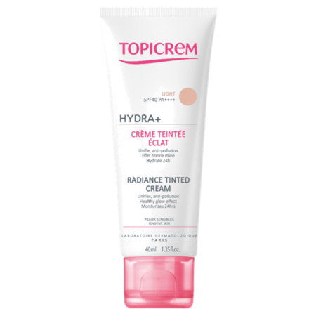TOPICREM Hydra+ Crème Teintée Eclat Light SPF40, 40 ml