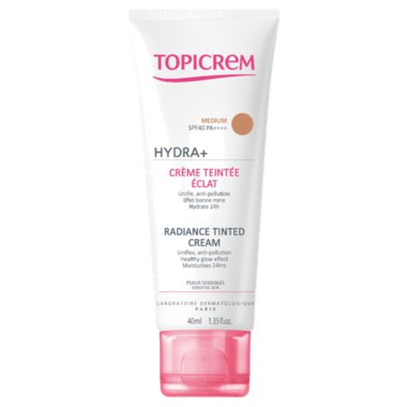 Topicrem Hydra+ Crème Teintée Éclat Medium SPF40, 40 ml