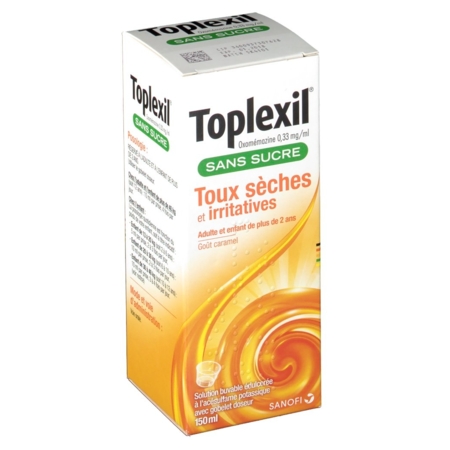 Toplexil 0,33 mg/ml sans sucre, flacon de 150 ml de solution buvable