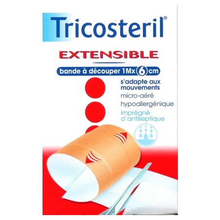 Tricosteril extensible pansement a decoup 1 m x 6 cm