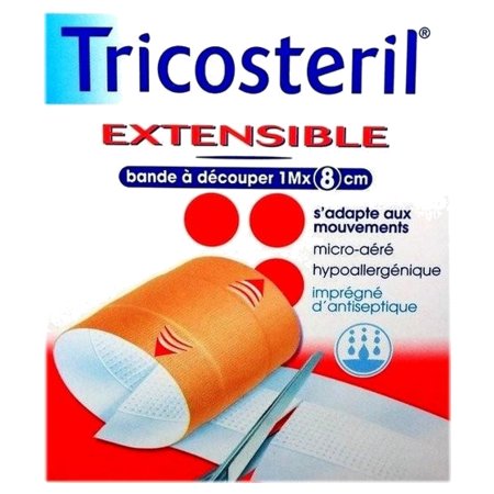 Tricosteril extensible pansement a decoup 1 m x 8 cm