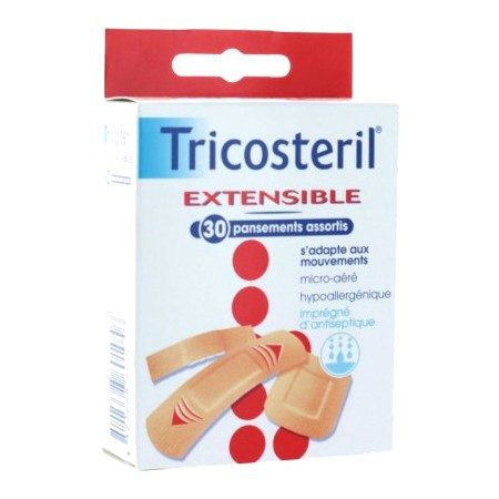 Tricosteril extensible pansement predecoupe, x 30