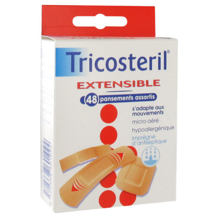 Tricosteril extensible pansement predecoupe, x 48