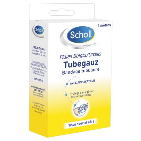Scholl - tubegauz bandage tubulaire plaies doigts/orteils - 4mètres