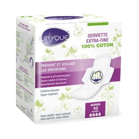 Unyque Serviettes extra-fines 100% coton super, 10 serviettes