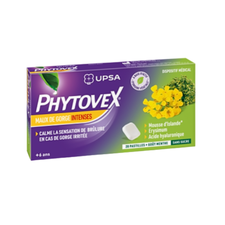 UPSA Phytovex Pastilles Maux de Gorge Intenses, 20 pastilles