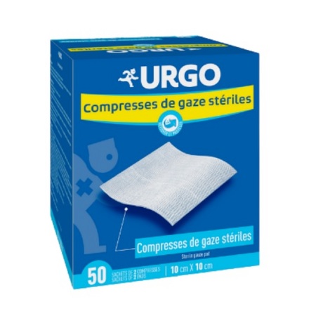 Urgo Compresses stériles de Gaze 10 cm x 10 cm, x 50