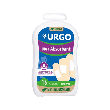 Urgo Pansement Ultra Absorbant 3 Formats, 16 Pansements