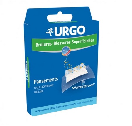 URGO Pansements Brûlures Waterproof, 4 pansements