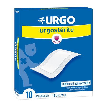 Urgo Urgostérile Pansement Adhésif Stérile 15 cm x 9 cm, 10 Pansements