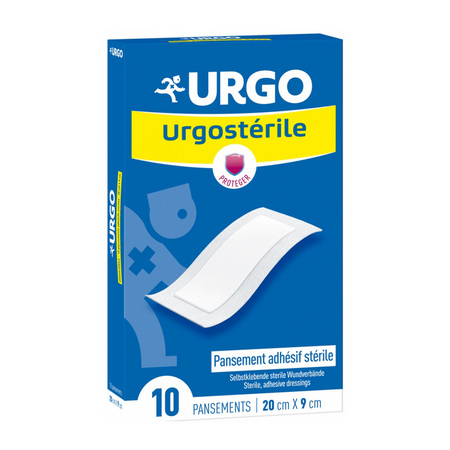 Urgo Urgostérile Pansement Adhésif Stérile 20 cm x 9 cm, 10 Pansements