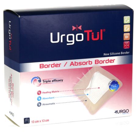 Urgotul absorb border pansement 13 cm x 13 cm, x 16