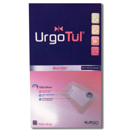 Urgotul Border Pansement 10 x 25cm, Boite de 10 Pansements