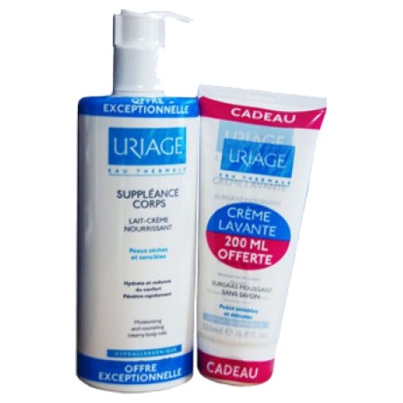 Uriage suppleance lait creme 500ml + cr lav 200ml