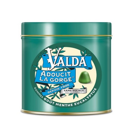 Valda Gommes goût menthe eucalyptus sans sucre, x 160