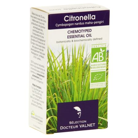 Valnet he citronnelle bio, 10 ml d'huile essentielle