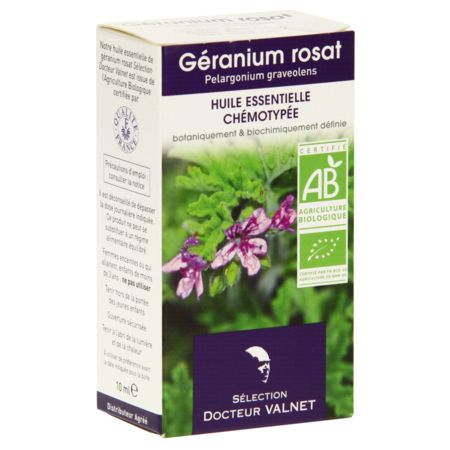 Valnet he geranium rosat bio, 10 ml d'huile essentielle