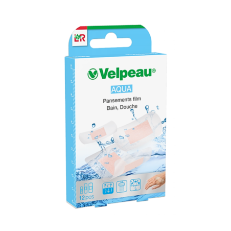 Velpeau Aqua Pansements Film Bain Douche, boîte de 12