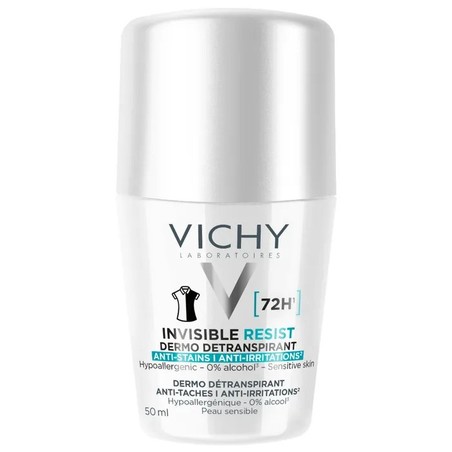 Vichy déodorant homme invisible resist 72h roll-on, 50 ml